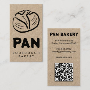 Brot Bäckerei Sauerteig INDIVIDUELLER QR Handgezei Visitenkarte
