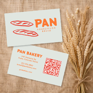 Brot Bäckerei Sauerteig INDIVIDUELLER QR Handgezei Visitenkarte