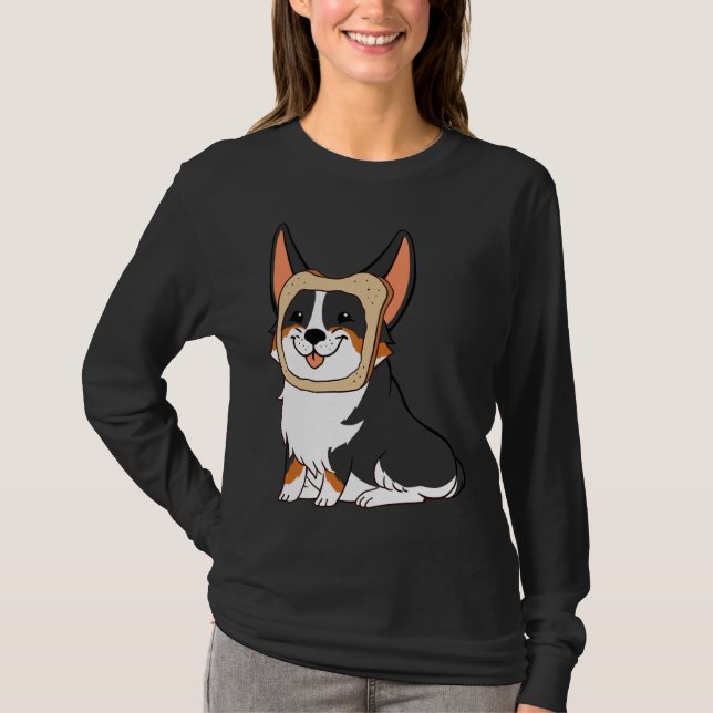 Brot Corgi Black T-Shirt (Vorderseite)