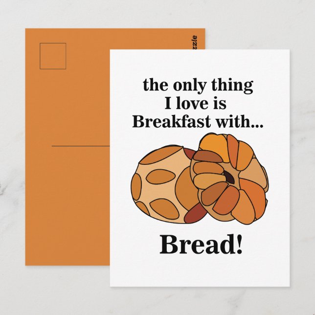 Brot Frühstück Lustig Postkarte (Vorne/Hinten)