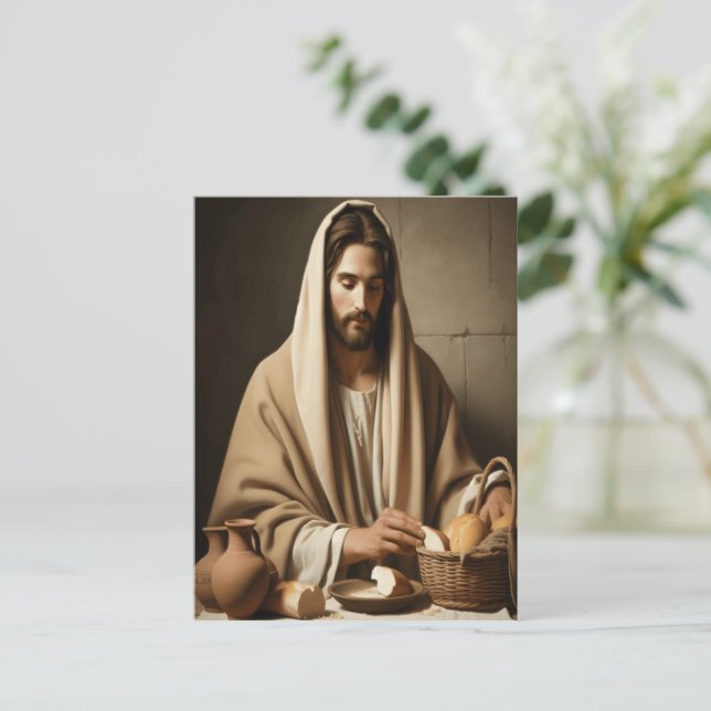 Brot: Jesus’ heiliger Moment Postkarte (Stehend Vorderseite)