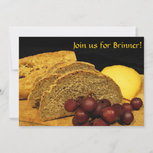 Brot, Käse und Trauben Brinner Einladung