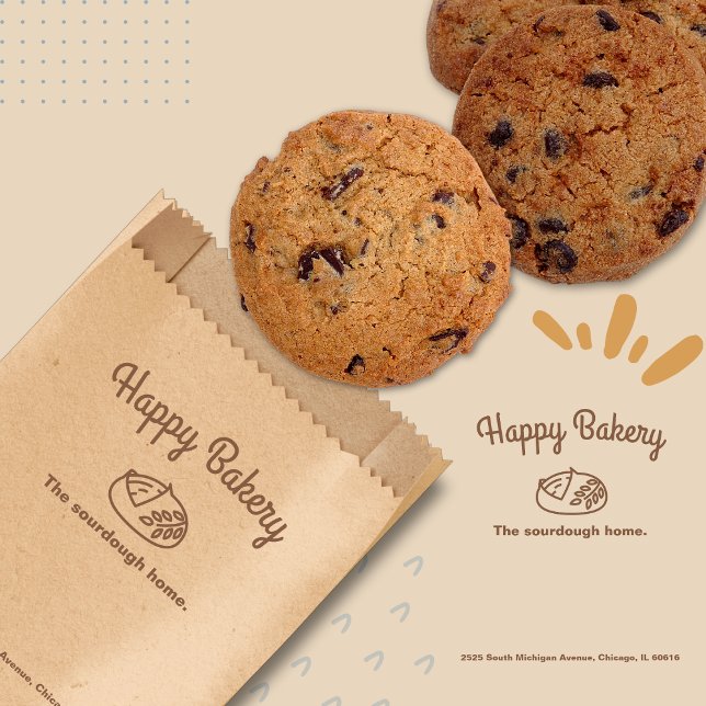 Brot mit Minimalistischem Logo Klassische Bäckerei Geschenktütchen (Sourdough Bread Minimalist Logo Classic Bakery Favor Bag)