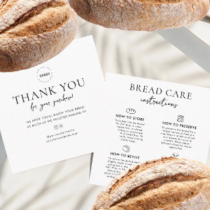Brot-Pflegeanleitungen Hinzufügen Ihres Logos Viel Quadratische Visitenkarte