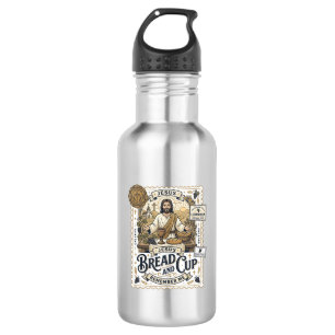 Brot und Kelch Jesus Kommunion Christlicher Glaube Edelstahlflasche