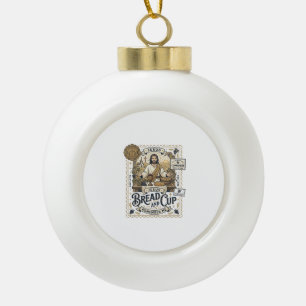 Brot und Kelch Jesus Kommunion Christlicher Glaube Keramik Kugel-Ornament
