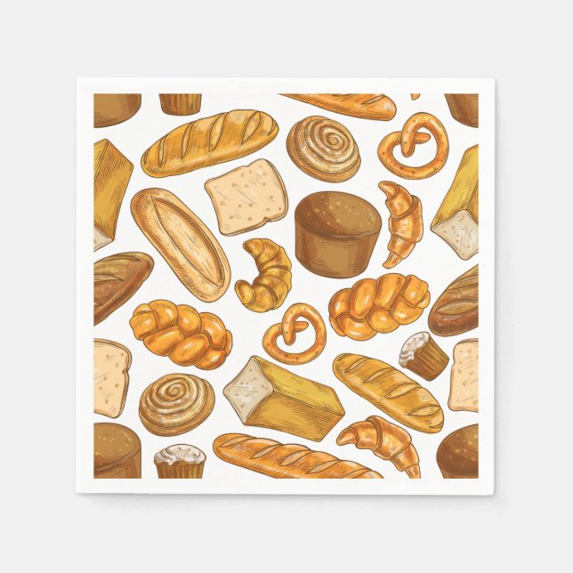 Brot und Konditorei, gebackenes Muster Serviette (Vorderseite)