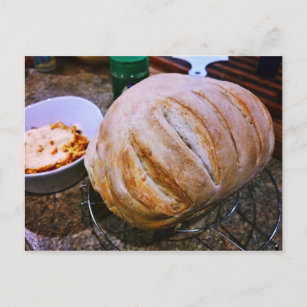 Brot und Pasta, frisch gebacken Postkarte