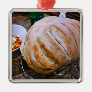 Brot und Pasta, frisch gebacken Silbernes Ornament