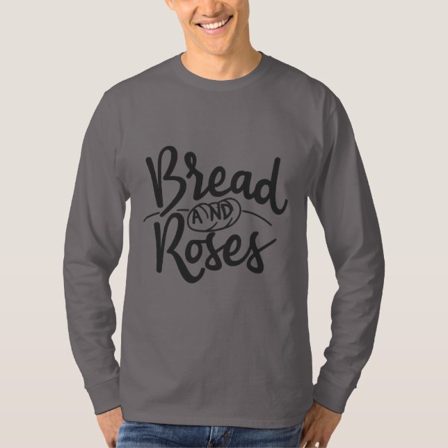 "Brot und Rose" Männer einzigartiger T - Shirt (Vorderseite)