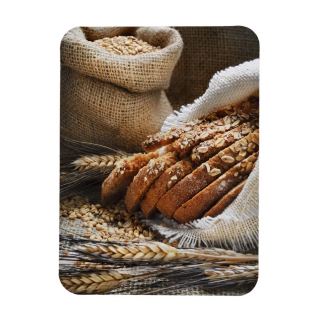 Brot und Weizenähren Magnet (Vertikal)