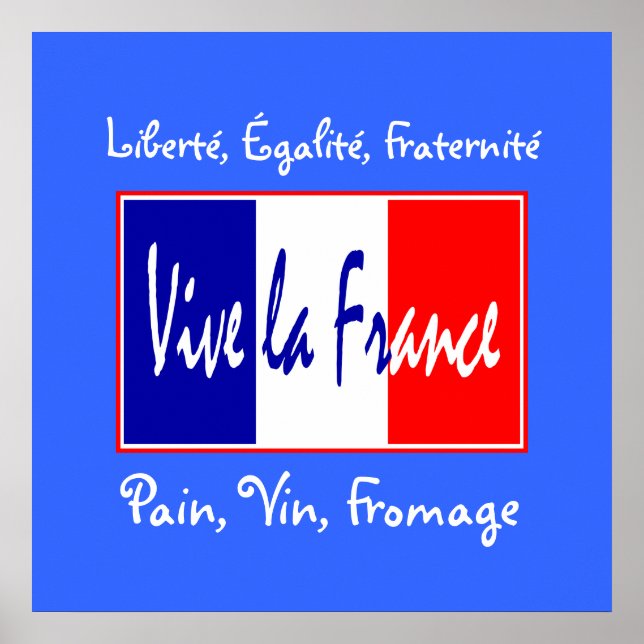 Brot, Wein, Käse, französische Küche Poster (Vorne)