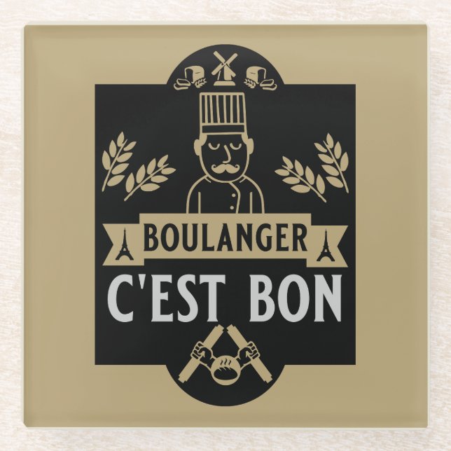 Brotbacken Glasuntersetzer (Vorderseite)