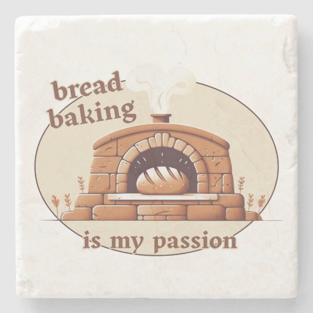Brotbacken ist meine Leidenschaft Steinuntersetzer (Vorderseite)