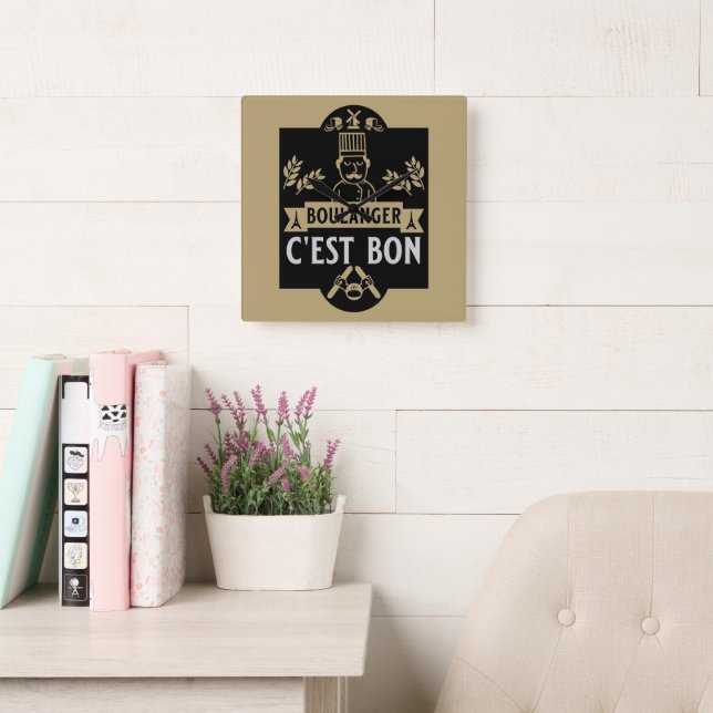 Brotbacken Quadratische Wanduhr (Lesesaal)