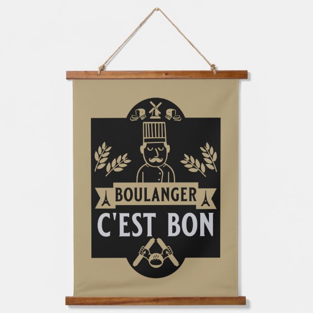 Brotbacken Wandteppich Mit Holzrahmen (Vorderseite)