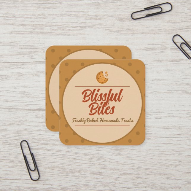 Brotbäckerei Cook hausgemachte Square Business Car Quadratische Visitenkarte (Vorderseite/Rückseite Beispiel)