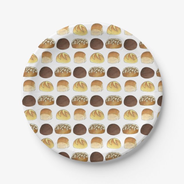 Brötchen Brötchen Bäckerei Bäckerei Koch Feinschme Pappteller (Vorderseite)