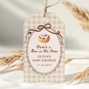 Brötchen im Ofen Gingham-Bäckerei-Baby-Shower-Mitg Geschenkanhänger