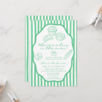 Brötchen im Ofen grüne Streifen Baby Shower