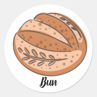 Brötchen im Ofen Runder Aufkleber