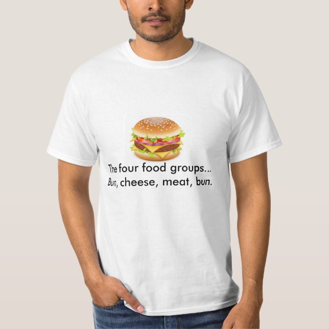 Brötchen, Käse, Fleisch, die Grafik T der T-Shirt (Vorderseite)