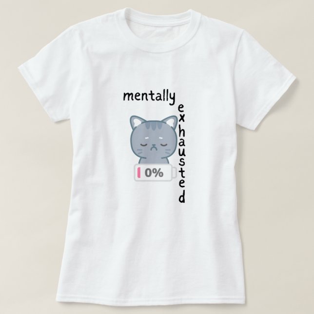 Brötchen, Mental erschöpftes Frauentshirt T-Shirt (Design vorne)