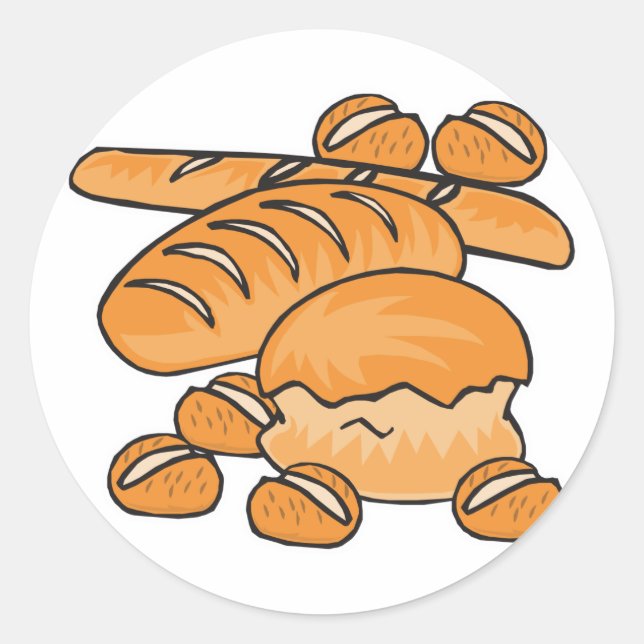 Brötchen Runder Aufkleber (Vorderseite)