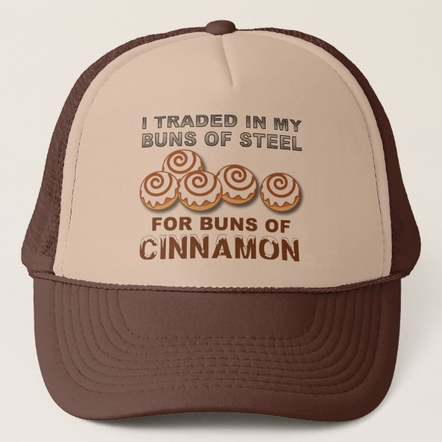 Brötchen von Cinnamon Funny Ball Hut Truckerkappe (Vorderseite)