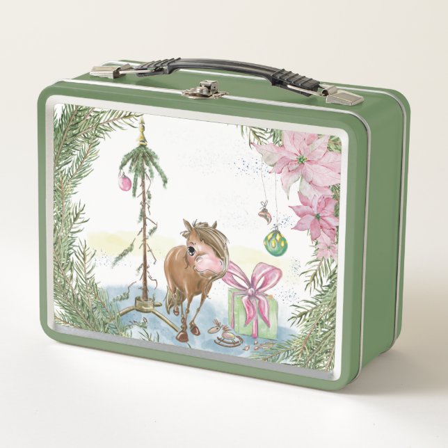 Brotdose / Lunchbox mit Pferdemotiv (Vorderseite)
