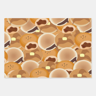 Brote und Pfannkuchen Geschenkpapier Set