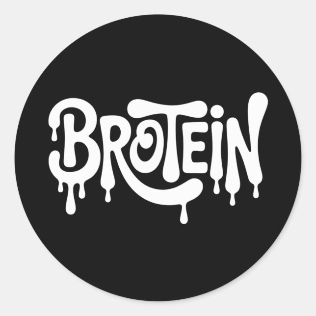 Brotein Protein Funny Bro Gym LGBTQ Gay Pride Alli Runder Aufkleber (Vorderseite)