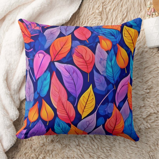Brothel-Stil: Lebhafte Leaf-Muster Kissen (Decke)