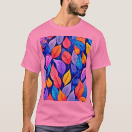 Brothel-Stil: Lebhafte Leaf-Muster T-Shirt