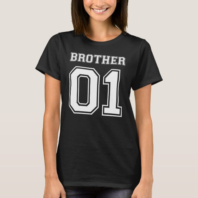 Brother 01 Bruder Vater Sohn Partner Look Geschenk T-Shirt (Vorderseite)