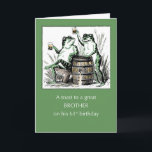 Brother 61. Geburtstagsfrosch Toasting mit Bier Karte<br><div class="desc">Dein Bruder wird 61? Überraschen Sie ihn mit einer Karte, die nur zum Geburtstag gemacht wurde. Diese humorvolle Karte zeigt zwei Vintage Kröten, die ein Glas Bier aufziehen oder es ihm ermöglichen, seinen Geburtstag zu feiern, als er einundsechzig Jahre alt wird. Heben Sie einen Toast mit Beifall! Vintage Bild mit...</div>