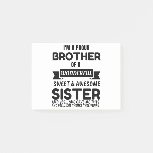 Brother And His Awesome Sister Post-it Klebezettel (Vorderseite)