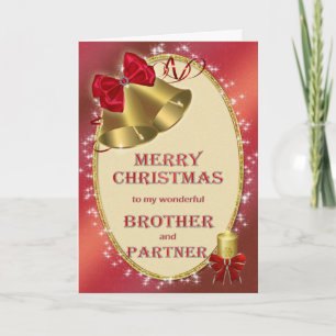 Brother and partner, traditional Christmas card Feiertagskarte