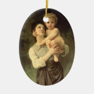 Brother and Sister by William Adolphe Bouguereau Keramik Ornament