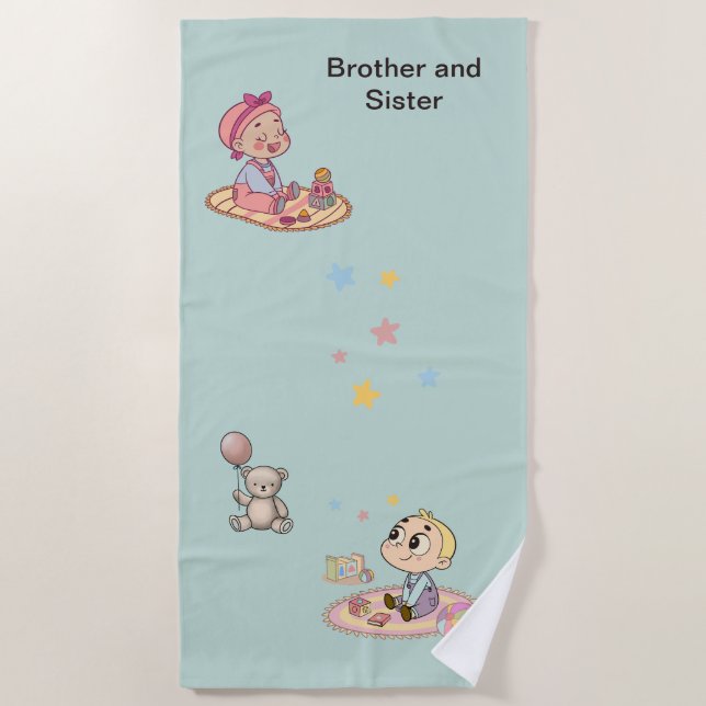 Brother and Sister Strandtuch (Vorderseite)