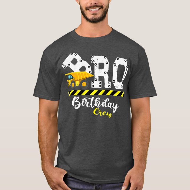 Brother B-Day Bro Birthday Crew Construction T-Shirt (Vorderseite)