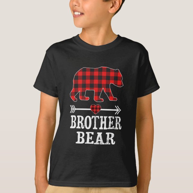 Brother Bar Christmas Pajama Red Kariert Buffalo T-Shirt (Vorderseite)