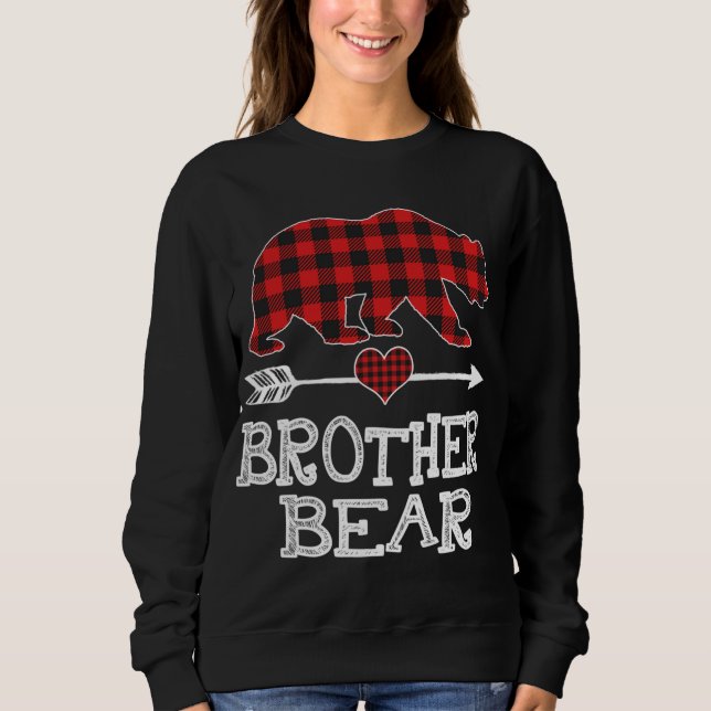 Brother Bear Christmas Pajama Red Kariert Buffalo  Sweatshirt (Vorderseite)