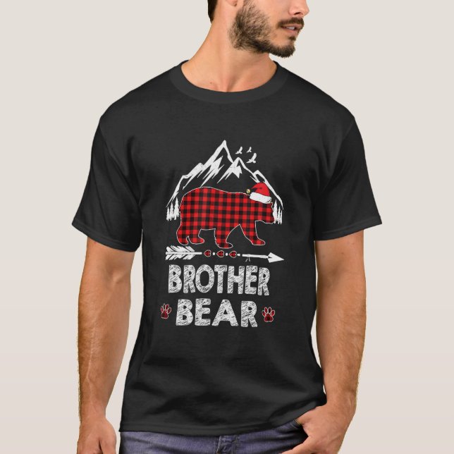 Brother Bear Christmas Pajama Red Kariert Buffalo  T-Shirt (Vorderseite)