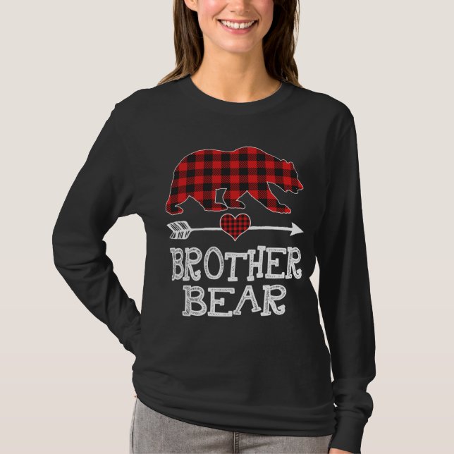 Brother Bear Christmas Pajama Red Kariert Buffalo  T-Shirt (Vorderseite)