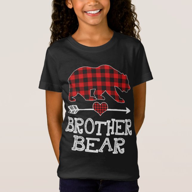 Brother Bear Christmas Pajama Red Kariert Buffalo  T-Shirt (Vorderseite)