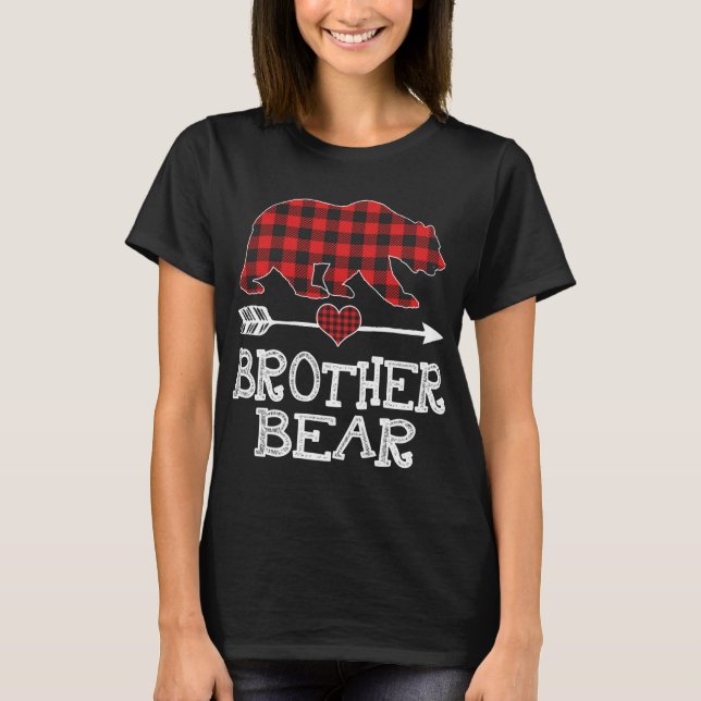 Brother Bear Christmas Pajama Red Kariert Buffalo  T-Shirt (Vorderseite)