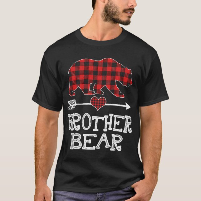 Brother Bear Christmas Pajama Red Kariert Buffalo  T-Shirt (Vorderseite)