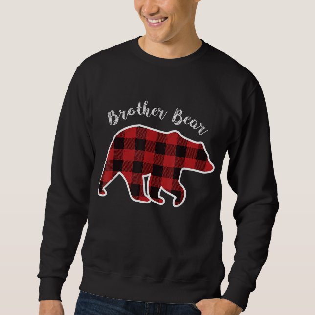BROTHER BEAR Men Red Kariert Christmas Pajama Fami Sweatshirt (Vorderseite)