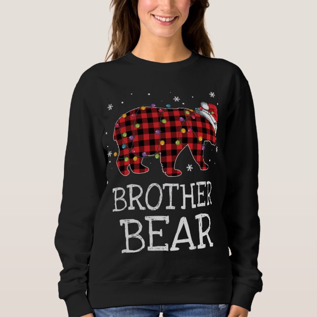 Brother Bear Red Kariert Christmas Pajama Family G Sweatshirt (Vorderseite)